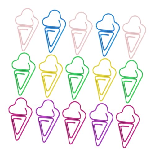 SEWACC 30 Stück Teiliges Eiscreme Förmige Papierclips aus Stabilem Metall Dekorative Lesezeichen und Vielseitige Büroklammern für Schule Büro und Dokumentenorganisation Bunte Clips SEWACC 30 Stück Teiliges Eiscreme Förmige Papierclips aus Stabilem Metall Dekorative Lesezeichen und Vielseitige Büroklammern für Schule Büro und Dokumentenorganisation Bunte Clips von SEWACC