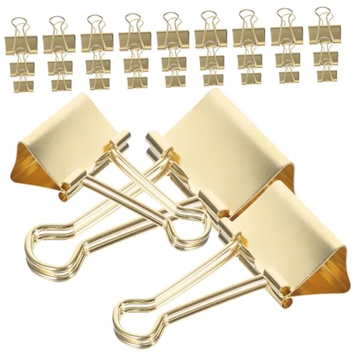 SEWACC 30 Stück Teiliges Metall Binder Clips in Gold Kleine und Mittlere Praktische Büroklammern für Dokumente Rechnungen und Papierorganisation Vielseitig für Büro und Zuhause SEWACC 30 Stück Teiliges Metall Binder Clips in Gold Kleine und Mittlere Praktische Büroklammern für Dokumente Rechnungen und Papierorganisation Vielseitig für Büro und Zuhause von SEWACC
