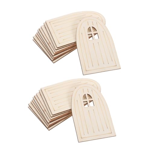 SEWACC 30 Stück Teiliges Mini Holz Feentüren zum Bemalen Vintage Miniatur Türen aus Robustem Holz DIY Dekoration für Puppenhaus Feengarten Kreative Bastelideen und Partydeko von SEWACC