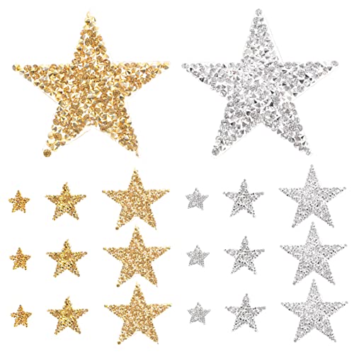 SEWACC 30 Stück Teiliges Stern Patches zum Aufbügeln Selbstklebende Hot Cement Patches in Silber und Gold DIY Kleidung Reparatur und Dekoration für Jacken Taschen Schuhe Hüte SEWACC 30 Stück Teiliges Stern Patches zum Aufbügeln Selbstklebende Hot Cement Patches in Silber und Gold DIY Kleidung Reparatur und Dekoration für Jacken Taschen Schuhe Hüte von SEWACC