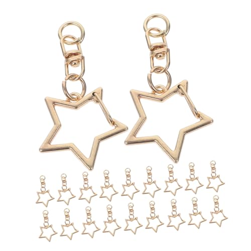SEWACC 30 Stück Teiliges sternförmiger Schlüsselanhänger aus langlebiger Zinklegierung drehbarer Karabiner mit Federverschluss Mehrstern-Designs für DIY Schmuck und kreative Accessoires von SEWACC