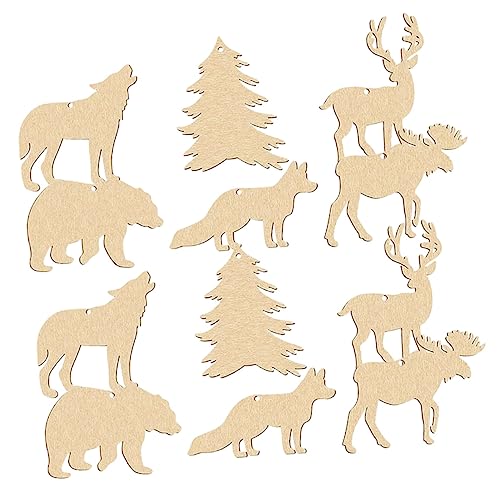 SEWACC 30 Stück Tierschmuck aus Holz unvollendet Hängende Ornamentendekoration Wolf dekorativ Ausschnitte tiermotive holztiere waldtiere DIY-Gemäldedekoration tierisches Handwerk Khaki SEWACC 30 Stück Tierschmuck aus Holz unvollendet Hängende Ornamentendekoration Wolf dekorativ Ausschnitte tiermotive holztiere waldtiere DIY-Gemäldedekoration tierisches Handwerk Khaki von SEWACC