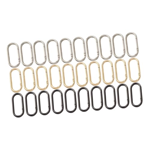 SEWACC 30 Stück Zinklegierung Oval Karabiner Clips Feder Ringe für Handtaschen Schlüsselanhänger Diy Schmuckherstellung Praktische Verbindungselemente für Taschenverlängerungen von SEWACC