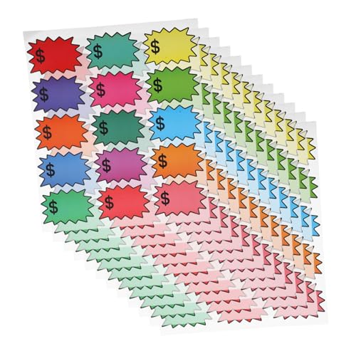 SEWACC 300 Stück Blanko Verkaufszeichen für Geschäfte Garagenverkäufe und Einzelhandel mit Auffälligem Design für Preisgestaltung von SEWACC
