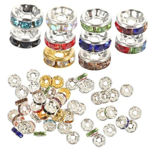 SEWACC 300 Stück DIY Schmuckperlen Runde Kristall Spacer Perlen Bunte Abstandsperlen Zum Auffädeln Für Halsketten Armbänder Kreatives Basteln Zubehör von SEWACC
