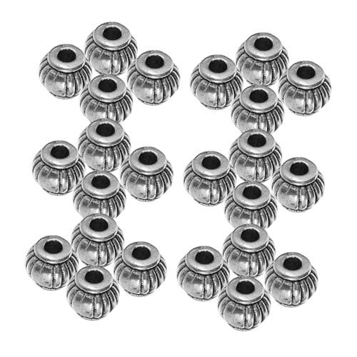 SEWACC 300 Stück Halloween Kürbis Spacer Perlen aus Legiertem Silberfarbene DIY Schmuckzubehör für Armbänder und Halsketten Herbstliche Bastelperlen für Kreative Schmuckgestaltung von SEWACC