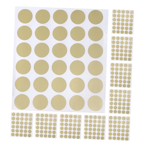 SEWACC 300 Stück Kratzen Sie selbst klebendes Papier Kratzerspielaufkleber kratzen Belohnungsprogramm Verlosung Aufkleber selbstklebende Spieletiketten Runde Rubbelaufkleber Golden von SEWACC