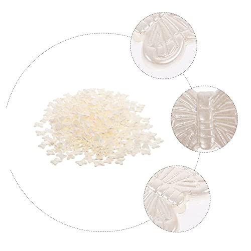 SEWACC 300 Stück Schmetterling Abs Perlen Schmuck Spacer Beads für DIY Armbänder Halsketten Basteln Zubehör Langlebig Kombinierbar mit Quasten und Farbigen Fäden für Ohrringe und von SEWACC