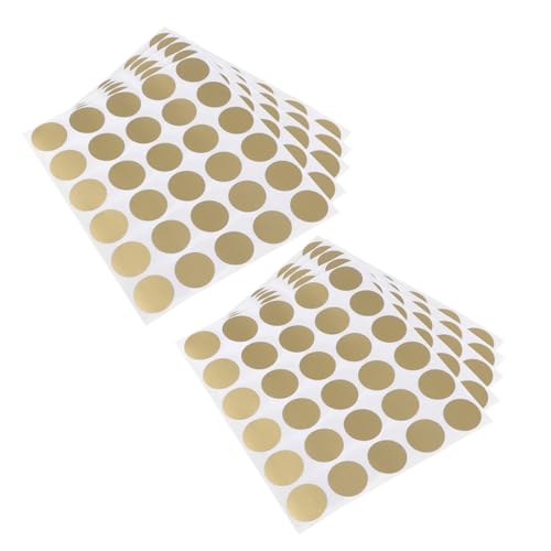 SEWACC 300 Stück Runde Rubbelaufkleber Selbstklebende Goldene Etiketten für Selbstgemacht Karten Belohnungsprogramm Spielaktivität Vielseitig Einsetzbar von SEWACC