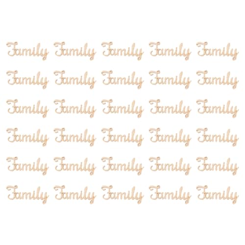 SEWACC 30Stücke Familienbuchstaben Holz Deko Hängende Holzscheiben für Kreative Wohnkultur DIY Dekoration für Zuhause Party und Feste Hochwertigem Holz Gefertigt von SEWACC