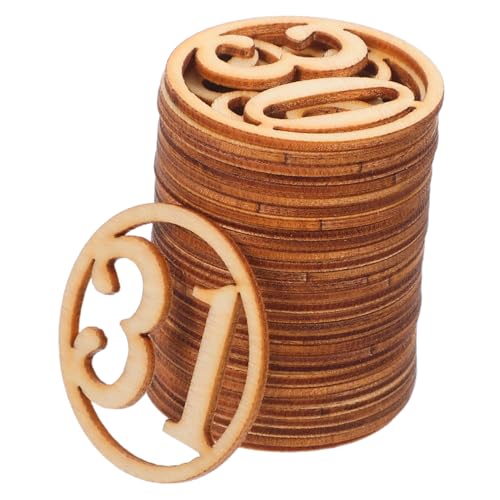 SEWACC 31 Stück Teiliges Holz-zahlen Unbehandelt Zum Bemalen Holz-dekoration Für Hochzeit Weihnachten Halloween DIY Basteln Lehrmaterialien Umweltfreundlich Natürliche Wohnkultur von SEWACC