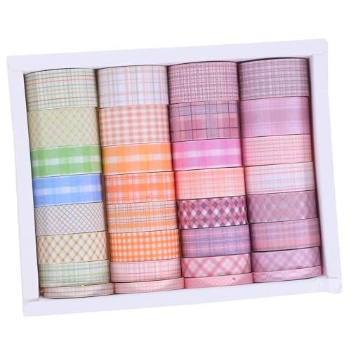 SEWACC 32 Rollen Grid Washi Tape Dekoratives Masking Tape für DIY Bastelprojekte Scrapbooking Journaling Planer Geschenkverpackung Vielseitiges Farbiges Klebeband für Kreative Gestaltung SEWACC 32 Rollen Grid Washi Tape Dekoratives Masking Tape für DIY Bastelprojekte Scrapbooking Journaling Planer Geschenkverpackung Vielseitiges Farbiges Klebeband für Kreative Gestaltung von SEWACC