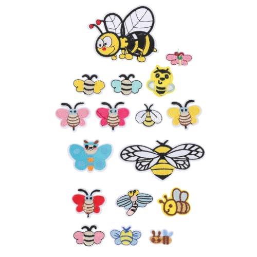 SEWACC 34 Stück Teiliges Cartoon Bienen Aufnäher zum Aufnähen Bestickte Applikationen für Kleidung Taschen Hüte Schuhe DIY Bastelprojekte Dekorative Textilflicken für Kleidungsreparatur SEWACC 34 Stück Teiliges Cartoon Bienen Aufnäher zum Aufnähen Bestickte Applikationen für Kleidung Taschen Hüte Schuhe DIY Bastelprojekte Dekorative Textilflicken für Kleidungsreparatur von SEWACC