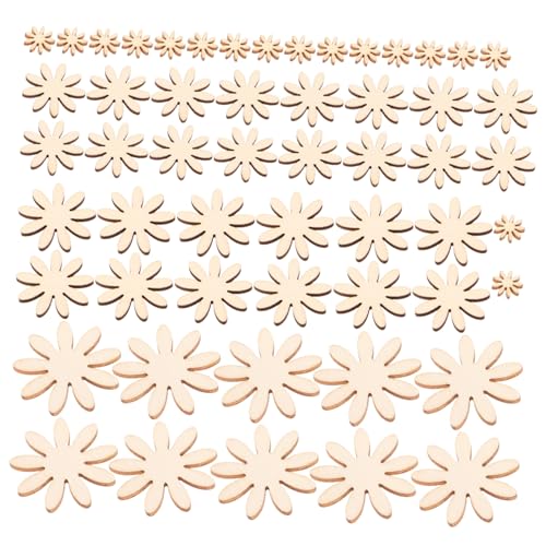 SEWACC 350 Stück Teiliges Unvollendete Holzblumen zum Bemalen Glatte Holzscheiben für Kreative Kinderbasteleien Sichere DIY Holzfiguren Deko für Party Basteln Handwerk und von SEWACC