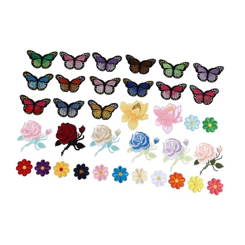 SEWACC 36 Stück Teiliges Bügelflicken Blumen Schmetterlinge Aufnäher Stickerei Patches zum Aufbügeln und Annähen Dekorative Kleidung Reparatur und DIY für Shirts Jeans Kissen Vorhänge SEWACC 36 Stück Teiliges Bügelflicken Blumen Schmetterlinge Aufnäher Stickerei Patches zum Aufbügeln und Annähen Dekorative Kleidung Reparatur und DIY für Shirts Jeans Kissen Vorhänge von SEWACC