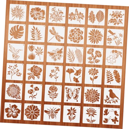 SEWACC 36 Stück Teiliges Malschablonen Blumen Vogel Pflanzen Zeichenschablonen für DIY Bastelprojekte Holz Leinwand Wanddekoration Vielseitig Wiederverwendbar SEWACC 36 Stück Teiliges Malschablonen Blumen Vogel Pflanzen Zeichenschablonen für DIY Bastelprojekte Holz Leinwand Wanddekoration Vielseitig Wiederverwendbar von SEWACC