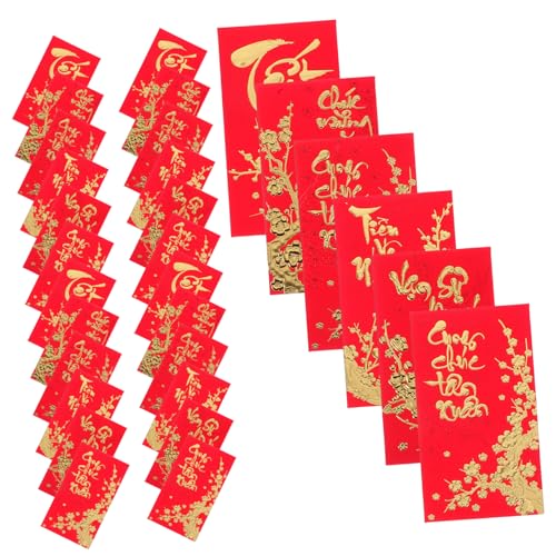 SEWACC 36 Stück Teiliges Vietnamesische Rote Umschläge Lang Lunar Year Traditionelle Frühlingsfest geschenkumschläge für Hochzeiten und Feiertage Stabile Papierqualität Festliches Design von SEWACC