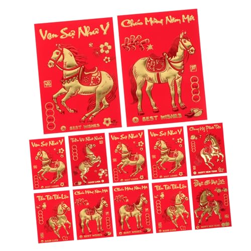 SEWACC 360 Stück Rote Umschläge Chinesische Neujahr Kreative Hong Bao Vietnamesische Zeichen Jahr Des Pferdes Glücksmünzen Umschläge Für Familienfeiern Traditionell Robust von SEWACC
