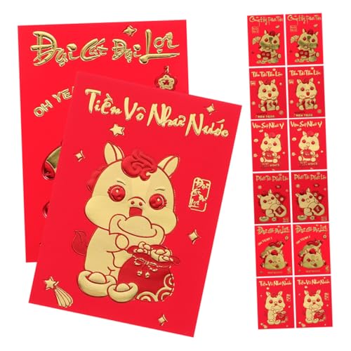 SEWACC 360 Stück Rote Umschläge Jahr Des Pferdes Kreative Lunar Year Envelopes für Familienfeiern Firmenveranstaltungen Chinesisches Neujahrsfest Hong Bao mit Pferdemotiv SEWACC 360 Stück Rote Umschläge Jahr Des Pferdes Kreative Lunar Year Envelopes für Familienfeiern Firmenveranstaltungen Chinesisches Neujahrsfest Hong Bao mit Pferdemotiv von SEWACC