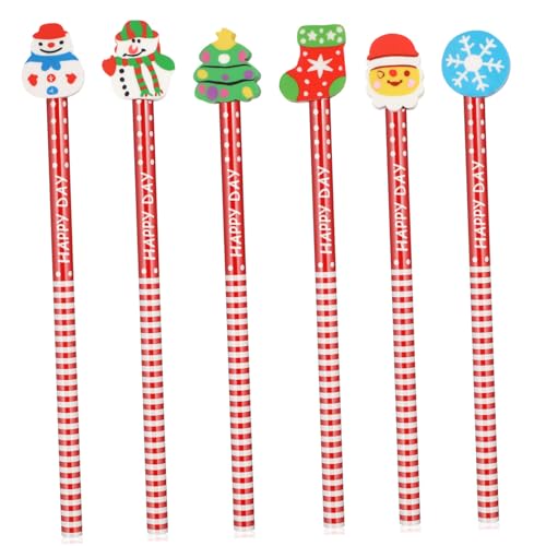 SEWACC 36Stücke Kreative Cartoon Weihnachtsbleistifte mit Radiergummi Schulmaterial für Stifte mit Weihnachtselementen für Schule und Freizeit SEWACC 36Stücke Kreative Cartoon Weihnachtsbleistifte mit Radiergummi Schulmaterial für Stifte mit Weihnachtselementen für Schule und Freizeit von SEWACC