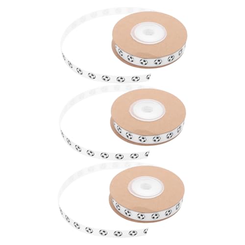 SEWACC 3Roll Fußball Geschenkband Langlebiges Glänzendes Grosgrain mit Fußballmuster Stabiles Drahtband zum Basteln Verpacken und Dekorieren von Geschenken DIY Haarschleifen Yards SEWACC 3Roll Fußball Geschenkband Langlebiges Glänzendes Grosgrain mit Fußballmuster Stabiles Drahtband zum Basteln Verpacken und Dekorieren von Geschenken DIY Haarschleifen Yards von SEWACC