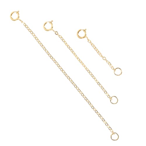 SEWACC 3Stücke Sterling Silber Kettenverlängerung Teiliges DIY Schmuckherstellung Vergoldete Ketten für Armbänder Einfaches Anlegen Elegantes Design von SEWACC