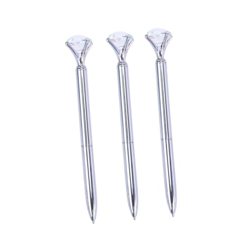 SEWACC 3Stücke Teiliges Metall Kugelschreiber mit Großem Diamant Silberne Kristallspitze für Büro und Schule Reibungsloses Schreiben Verschleißfest Perfektes SEWACC 3Stücke Teiliges Metall Kugelschreiber mit Großem Diamant Silberne Kristallspitze für Büro und Schule Reibungsloses Schreiben Verschleißfest Perfektes von SEWACC
