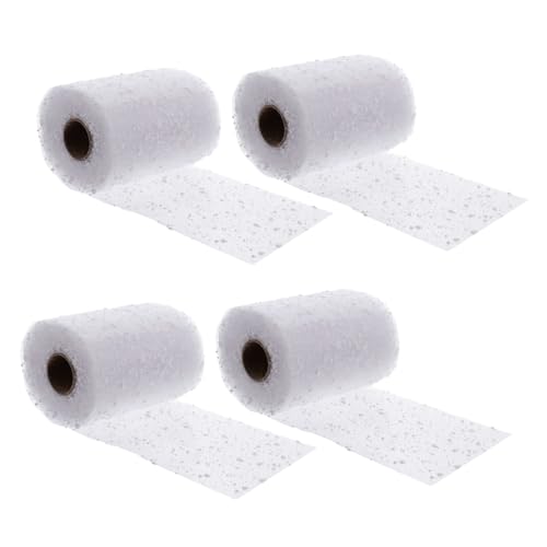 SEWACC 4 Rollen Blumen-Geschenkpapier winterdeko weihnachtsbaumdeko weihnachten dekoration weinachtsdeko wihnachtsdeko Material dekorativ Schnee Kranzmasche Band Blumenstrauß Garn Weiß SEWACC 4 Rollen Blumen-Geschenkpapier winterdeko weihnachtsbaumdeko weihnachten dekoration weinachtsdeko wihnachtsdeko Material dekorativ Schnee Kranzmasche Band Blumenstrauß Garn Weiß von SEWACC