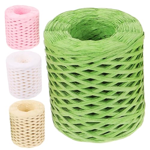 SEWACC 4 Rollen Raffia Geschenkband Farbige Bastbänder in Weiß Grün und Pfirsich Vielseitig Einsetzbar für Geschenkverpackung DIY Bastelprojekte Dekoration und Handarbeiten SEWACC 4 Rollen Raffia Geschenkband Farbige Bastbänder in Weiß Grün und Pfirsich Vielseitig Einsetzbar für Geschenkverpackung DIY Bastelprojekte Dekoration und Handarbeiten von SEWACC