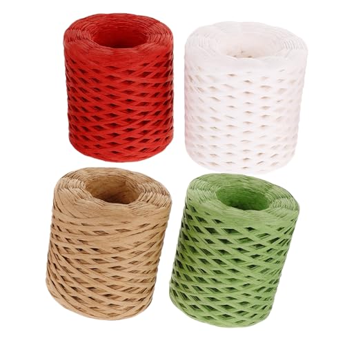 SEWACC 4 Rollen Raffia Papierband Natur Bast Schnur zum Basteln Geschenkverpackung Blumensträuße Hut Herstellung DIY Papierkordel Vielseitig Robust und Einfach zu Verarbeiten SEWACC 4 Rollen Raffia Papierband Natur Bast Schnur zum Basteln Geschenkverpackung Blumensträuße Hut Herstellung DIY Papierkordel Vielseitig Robust und Einfach zu Verarbeiten von SEWACC