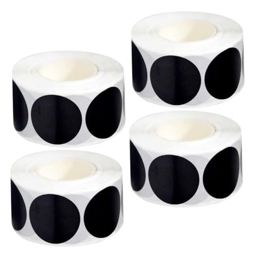 SEWACC 4 Rollen Runde Schwarze Etiketten Selbstklebende Etiketten für Einmachgläser Blanko Wasserfest für Küche Büro und Lager für Beschriftungen von SEWACC