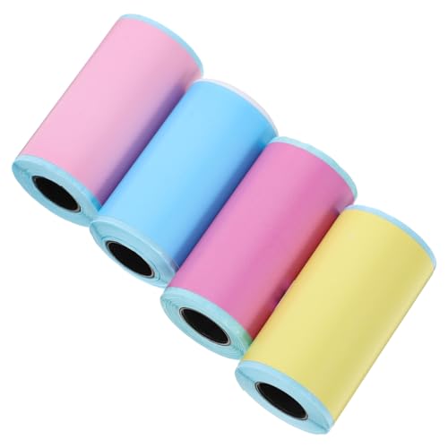 SEWACC 4 Rollen Selbstklebende Etiketten Mini Thermopapier Aufkleber Farbiges Foto Label Blau Gelb Klare Druckqualität Vielseitig Haftend für Notizen Flaschen Preisetiketten SEWACC 4 Rollen Selbstklebende Etiketten Mini Thermopapier Aufkleber Farbiges Foto Label Blau Gelb Klare Druckqualität Vielseitig Haftend für Notizen Flaschen Preisetiketten von SEWACC
