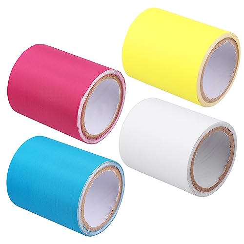 SEWACC 4 Rollen Selbstklebende Flicken für Kleidung DIY Patches Farben Gelb Weinrot Weiß zum Reparieren von Jeans Jacken Rucksäcken und Mehr Einfach Anzuwenden kein Bügeln Nötig von SEWACC