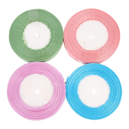 SEWACC 4 Rollen Transparentes Organza Geschenkband DIY Bastelband Blau Grün und Lila für Dekoration und von SEWACC