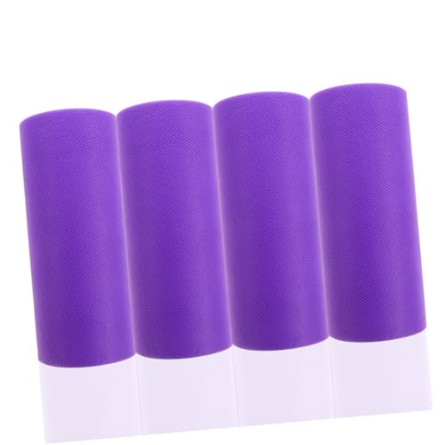 SEWACC 4 Rollen Tüllrolle Yards Mittelharter Tüllband Pack in Dunkelviolett Schnittfest Knitterarm Vielseitig für DIY Dekoration Geschenkverpackung Basteln und Partydeko SEWACC 4 Rollen Tüllrolle Yards Mittelharter Tüllband Pack in Dunkelviolett Schnittfest Knitterarm Vielseitig für DIY Dekoration Geschenkverpackung Basteln und Partydeko von SEWACC