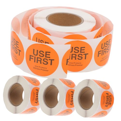 SEWACC 4 Rollen Verwendbare Erste Verwendung Aufkleber Vorratskontrollaufkleber für Lebensmittelservice Selbstklebend Orange Aufkleber pro Rolle für Restaurant und Küchenorganisation SEWACC 4 Rollen Verwendbare Erste Verwendung Aufkleber Vorratskontrollaufkleber für Lebensmittelservice Selbstklebend Orange Aufkleber pro Rolle für Restaurant und Küchenorganisation von SEWACC