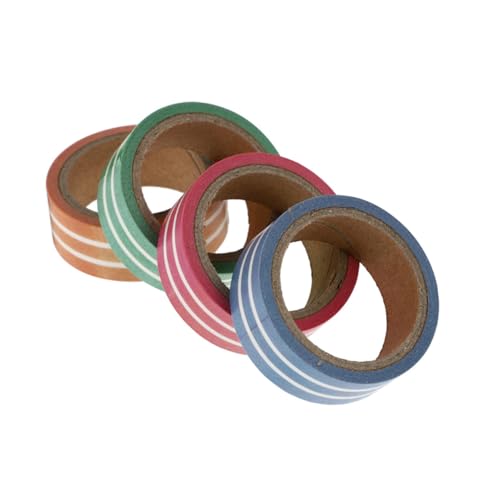 SEWACC 4 Rollen Washi Tape Streifenmuster Leichtes DIY Klebeband für Scrapbooking Planner Journal Bastelbedarf Geschenkverpackung und Tagebuchdekoration SEWACC 4 Rollen Washi Tape Streifenmuster Leichtes DIY Klebeband für Scrapbooking Planner Journal Bastelbedarf Geschenkverpackung und Tagebuchdekoration von SEWACC