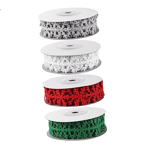SEWACC 4 Rollen Weihnachtliches Dekorationsband À Rot Grün und Weiß Hochwertiges Geschenkband für Kreative Bastelprojekte und Weihnachtsverpackungen SEWACC 4 Rollen Weihnachtliches Dekorationsband À Rot Grün und Weiß Hochwertiges Geschenkband für Kreative Bastelprojekte und Weihnachtsverpackungen von SEWACC