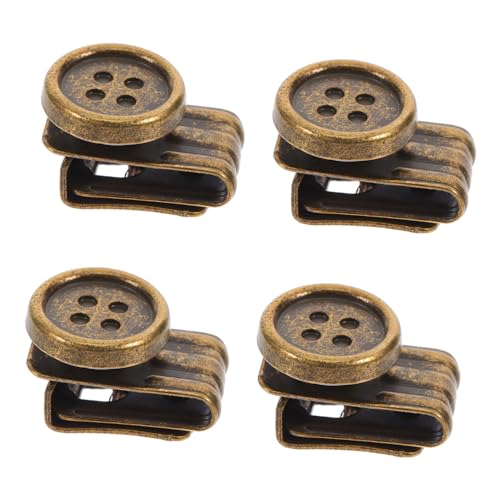 SEWACC 4 STÜCKE Metall Hosenträger Knöpfe Clip Clips für Jeans Hosen Hüte Vielseitig Einsetzbar Einfach zu Befestigen für DIY Projekte und Verschiedene Anlässe von SEWACC