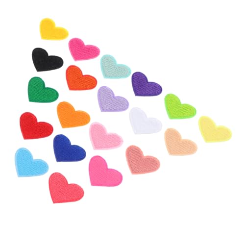 SEWACC 4 Sätze Herzförmige Bügelbilder zum Aufnähen DIY Stickflecken Kleidung Reparatur Patches Bunte Applikationen für Jeans Hüte Schuhe Skirts von SEWACC