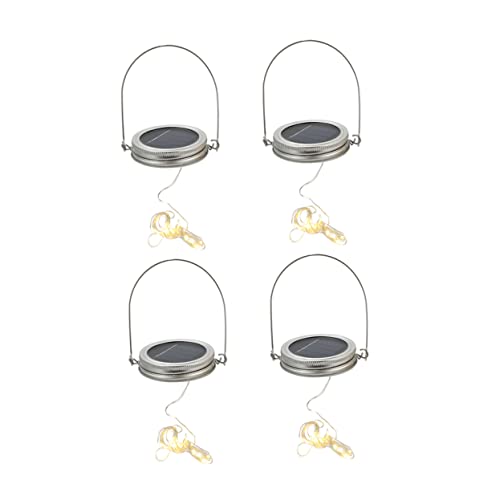 SEWACC 4 Sätze Solar Jar Lichter mit LED Gartenhängelampe Warmweiße Lichter für Einmachgläser Dekorativ und Wetterfest für Außenbereiche und Romantische Anlässe SEWACC 4 Sätze Solar Jar Lichter mit LED Gartenhängelampe Warmweiße Lichter für Einmachgläser Dekorativ und Wetterfest für Außenbereiche und Romantische Anlässe von SEWACC