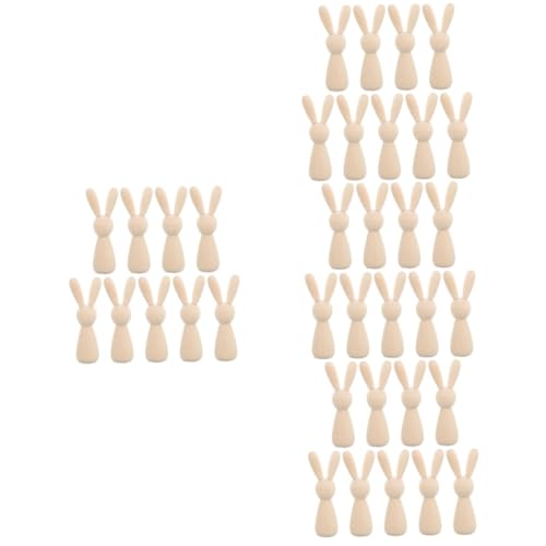 SEWACC 4 Sätze Teiliges Unbemalte Holzfiguren Hasenpuppen Für Diy Bastelprojekte Glatte Oberfläche Zum Gestalten Und Dekorieren Für Kreative Raumgestaltung Und 10 Stück * 4 SEWACC 4 Sätze Teiliges Unbemalte Holzfiguren Hasenpuppen Für Diy Bastelprojekte Glatte Oberfläche Zum Gestalten Und Dekorieren Für Kreative Raumgestaltung Und 10 Stück * 4 von SEWACC