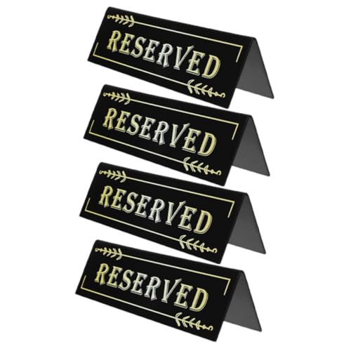 SEWACC 4 Stück Acryl Reserviert Schilder Freistehend Wiederverwendbar Platzsparend Deutliche Beschriftung Geeignet für Hochzeit Party Restaurant Konferenzraum Hotel Moderne von SEWACC