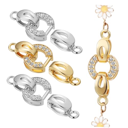 SEWACC 4 Stück Armband Halskette Verschluss Verschlusshaken Runden Armbandverlängerungen Für Damen Stecker Clips Schmuckverschlüsse Für Armbänder Schlüssel Schließe Schließungen Kupfer SEWACC 4 Stück Armband Halskette Verschluss Verschlusshaken Runden Armbandverlängerungen Für Damen Stecker Clips Schmuckverschlüsse Für Armbänder Schlüssel Schließe Schließungen Kupfer von SEWACC