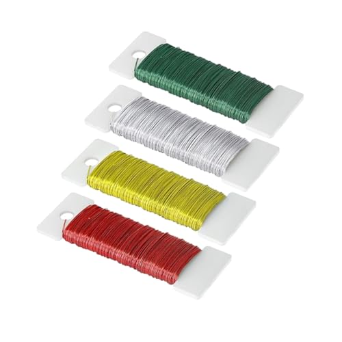 SEWACC 4 Stück Basteldraht Flexibler Schmuckdraht für Kreative Diy Projekte Blumenarrangements und Schmuckherstellung und Langlebig und Farbecht von SEWACC