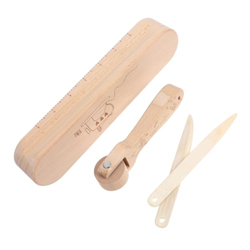 SEWACC 4 Stück Beechwood Tailors Clappers Set Teiliges Handwerkzeug für Quilting Nähnahtroller und Bügelzubehör zum Abflachen von Stoffen und Nähten von SEWACC