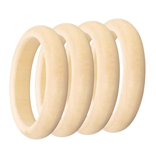 SEWACC 4 Stück DIY Holzarmbänder Unbehandelte Holzringe für Malen und Basteln Bastelmaterialien für Kreative Projekte und Schmuckherstellung SEWACC 4 Stück DIY Holzarmbänder Unbehandelte Holzringe für Malen und Basteln Bastelmaterialien für Kreative Projekte und Schmuckherstellung von SEWACC