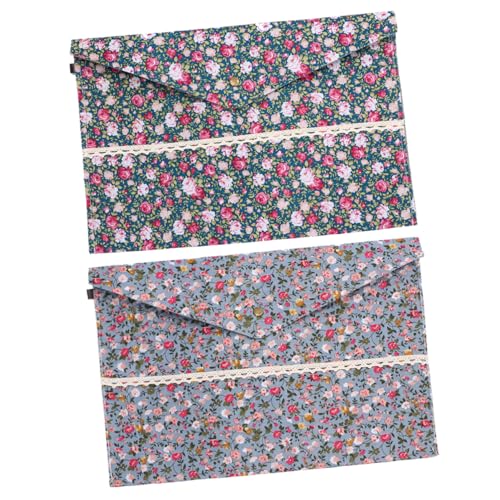 SEWACC 4 Stück Dokumentenmappe Floral Filz Ordner mit Druckknopf Leichte Langlebige Büro und Organizer für Dokumente Vielseitige Datei Aufbewahrung Blau Dunkelblau Stilvoll und Praktisch von SEWACC