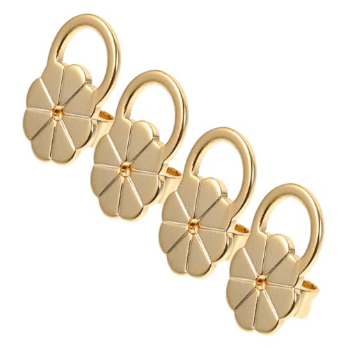 SEWACC 4 Stück Einstellbare Ohrringheber Goldplattierte Blumenform Sicherer Ohrstecker Verschluss Antidrop Unterstützung Für Schwere Ohrringe Komfortabel SEWACC 4 Stück Einstellbare Ohrringheber Goldplattierte Blumenform Sicherer Ohrstecker Verschluss Antidrop Unterstützung Für Schwere Ohrringe Komfortabel von SEWACC