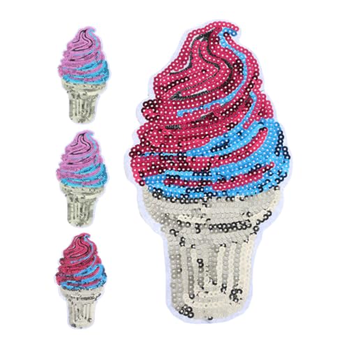 SEWACC 4 Stück Eiscreme Pailletten Stoffaufkleber Hut Patches Pailletten Applikation Pailletten Zum Basteln Eiscreme Pailletten Patches Gestickte Applikation Pailletten SEWACC 4 Stück Eiscreme Pailletten Stoffaufkleber Hut Patches Pailletten Applikation Pailletten Zum Basteln Eiscreme Pailletten Patches Gestickte Applikation Pailletten von SEWACC